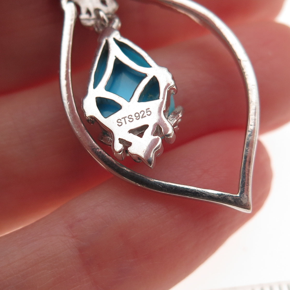 Chuck Clemency Sterling Silver Real Sleeping Beauty Turquoise Dangle Earrings