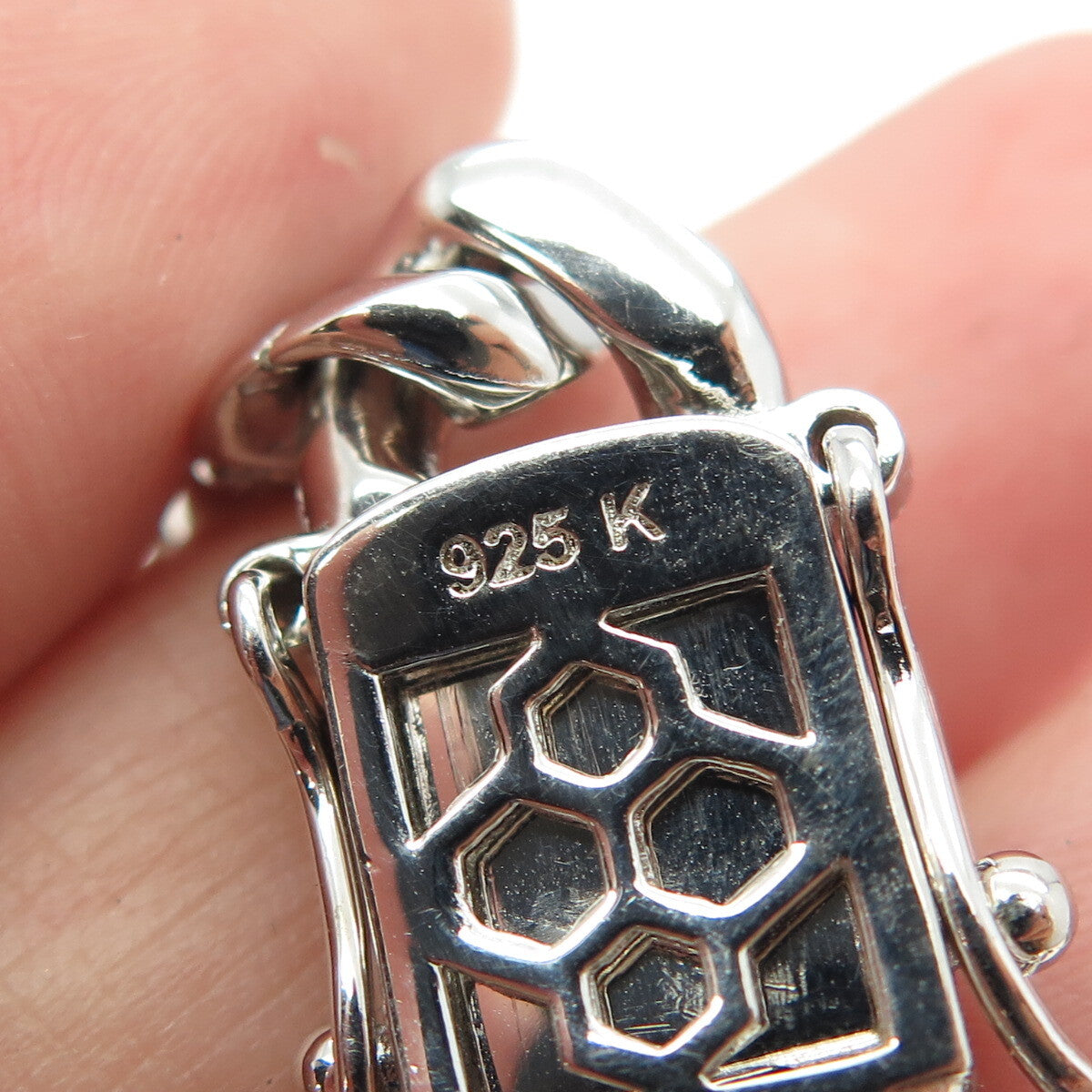 925 Sterling Silver Round-Cut C Z Cuban Link Bracelet 8.5"