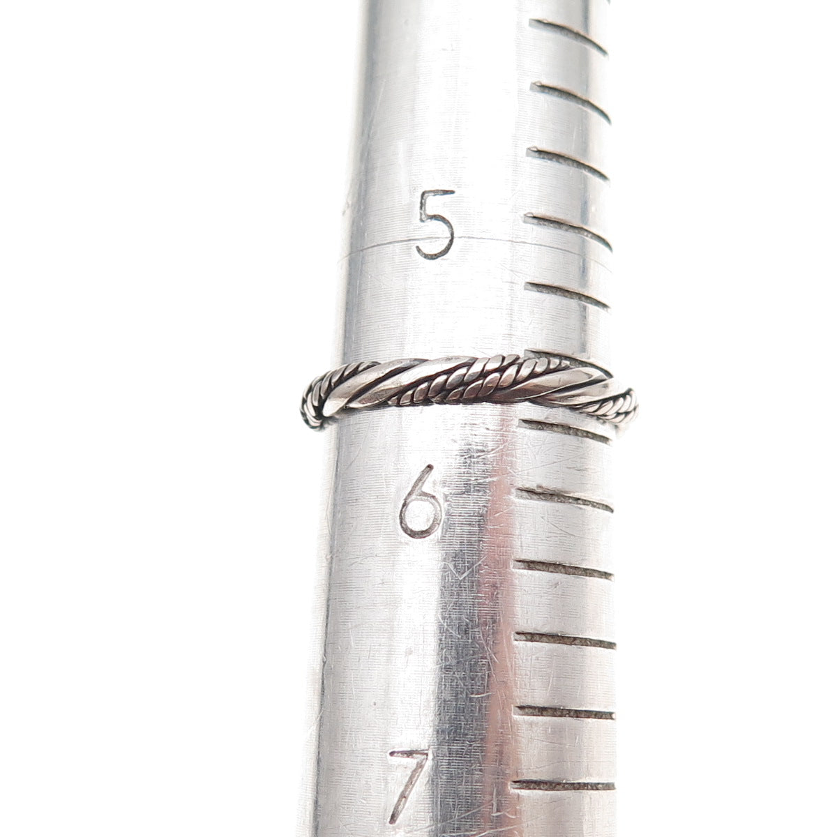 925 Sterling Silver Vintage Twisted Oxidized Band Ring Size 5.75