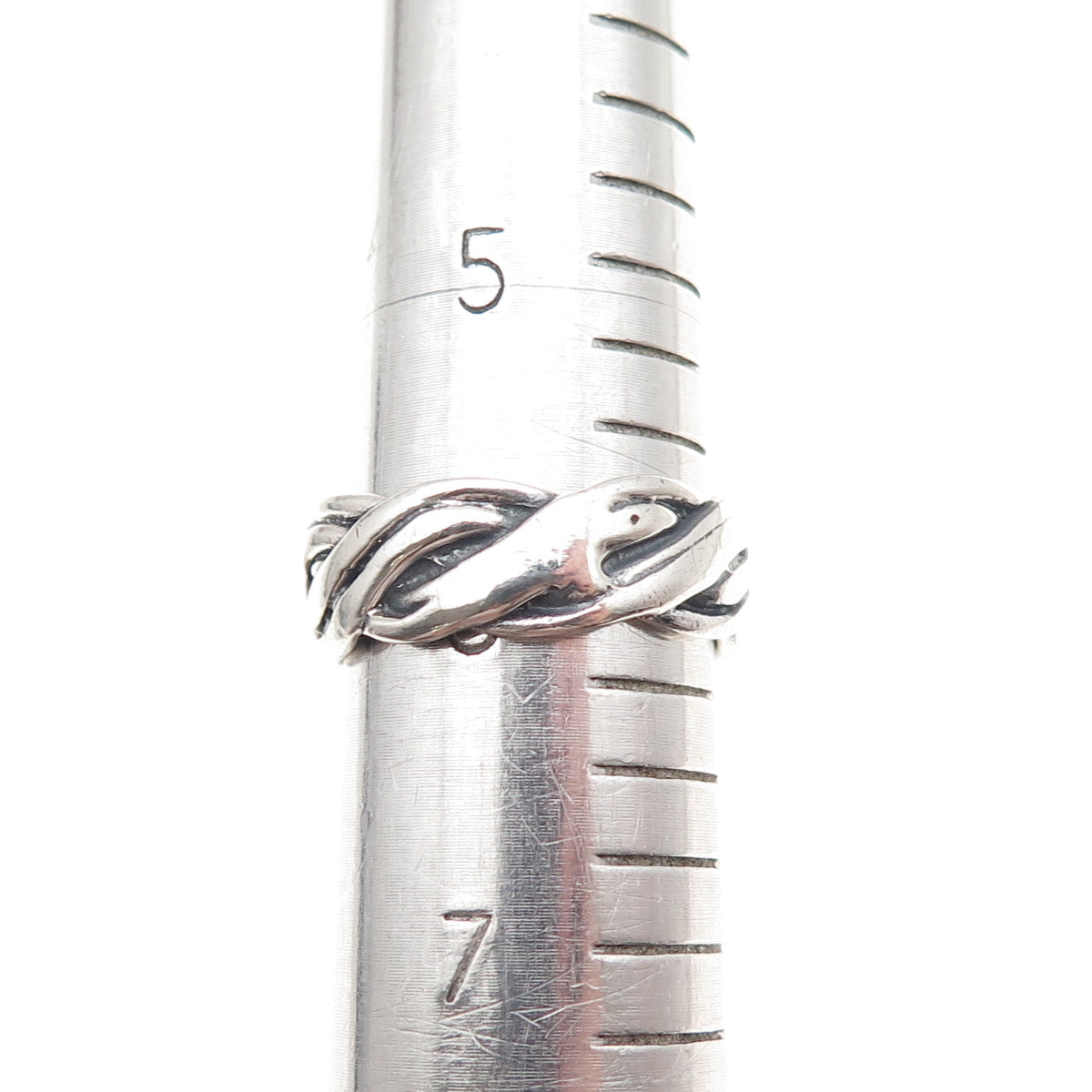 Charles Winston 925 Sterling Silver Vintage Woven Oxidized Band Ring Size 6