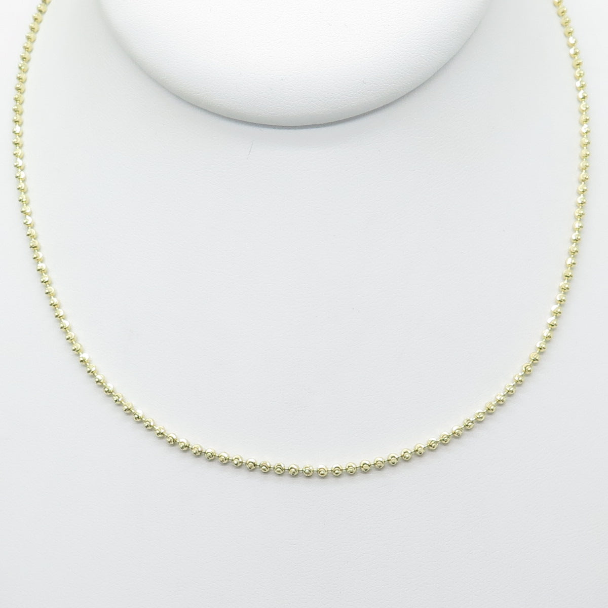 925 Sterling Gold Plated SPI Italy Diamond-Cut Ball Beaded Chain Necklace 28"