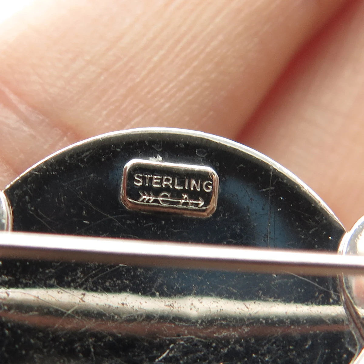 925 Sterling Silver Vintage Carl Art Modernist Pin Brooch