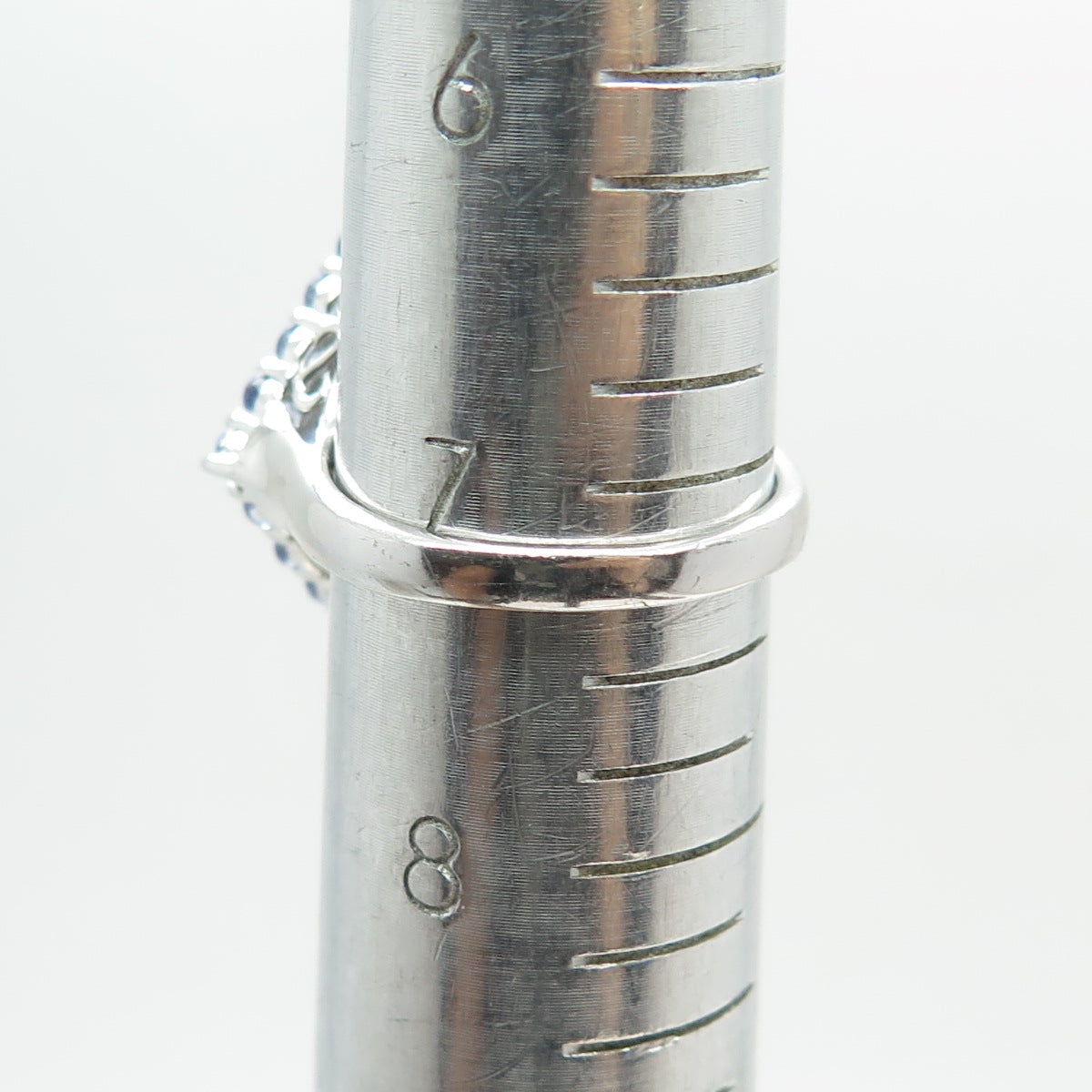 JS JOSEPH SCHMID 925 Sterling Silver Tanzanite Cluster Statement Ring Size 7.25