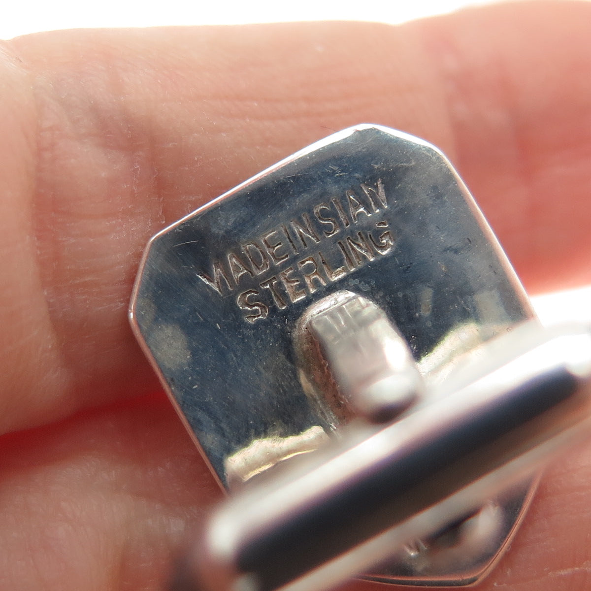 WILLY 925 Sterling Silver Antique Siam Niello Hindu Goddess Cufflinks