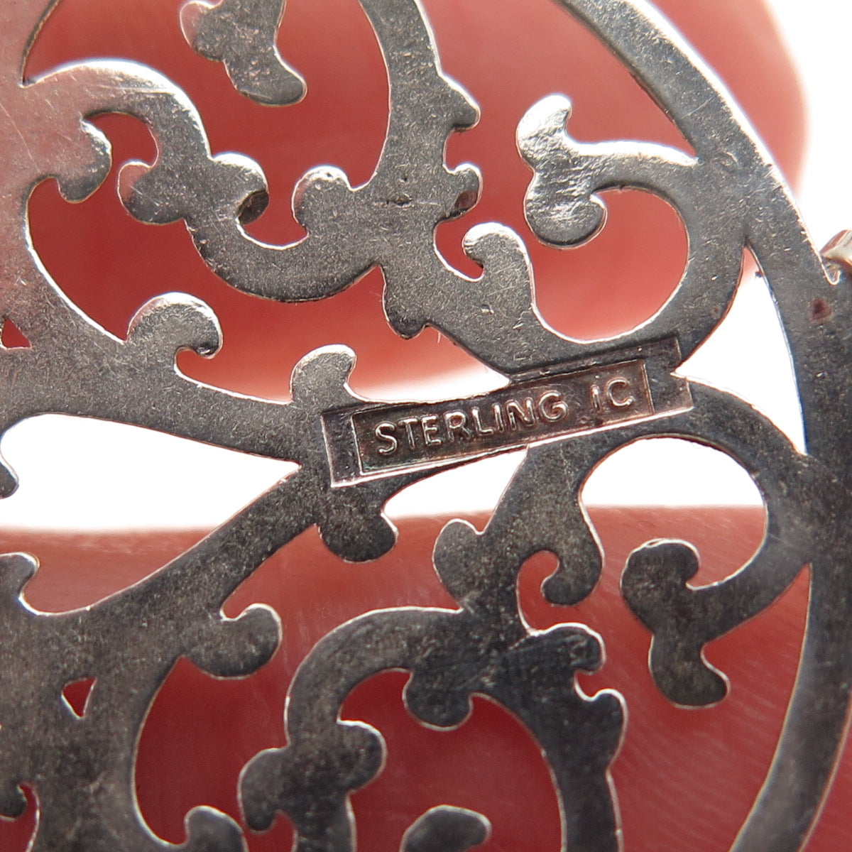 IC James Craig 925 Sterling Silver Vintage Ornate Floral Charm Pendant
