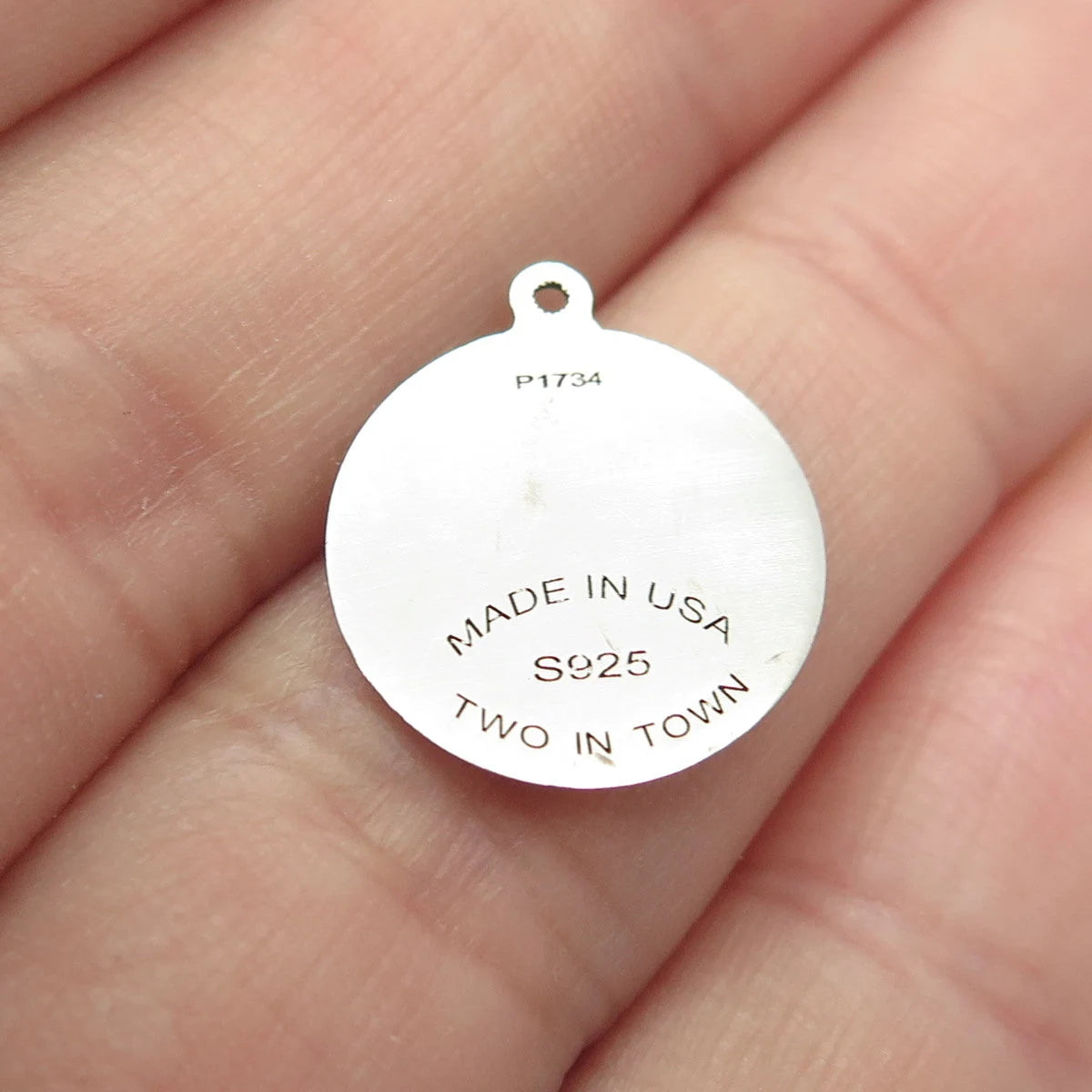 925 Sterling Silver USA Two In Town Pigeon Bird Charm Pendant