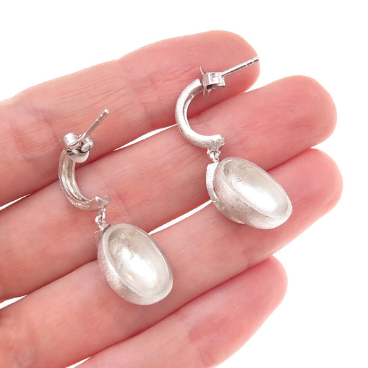 925 Sterling Silver Round-Cut C Z Berry Dangle Earrings