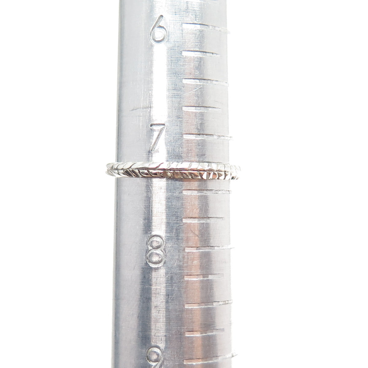 NEVADA 925 Sterling Silver Vintage Wheat Stackable Band Ring Size 7.25