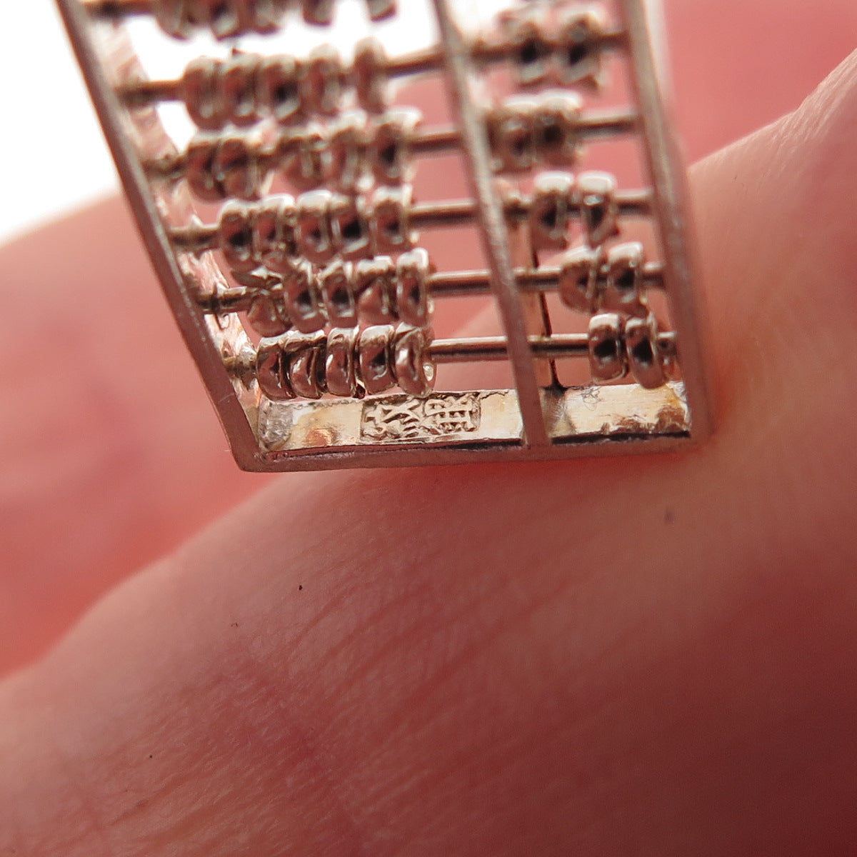 925 Sterling Silver Vintage Abacus Movable Charm Pendant