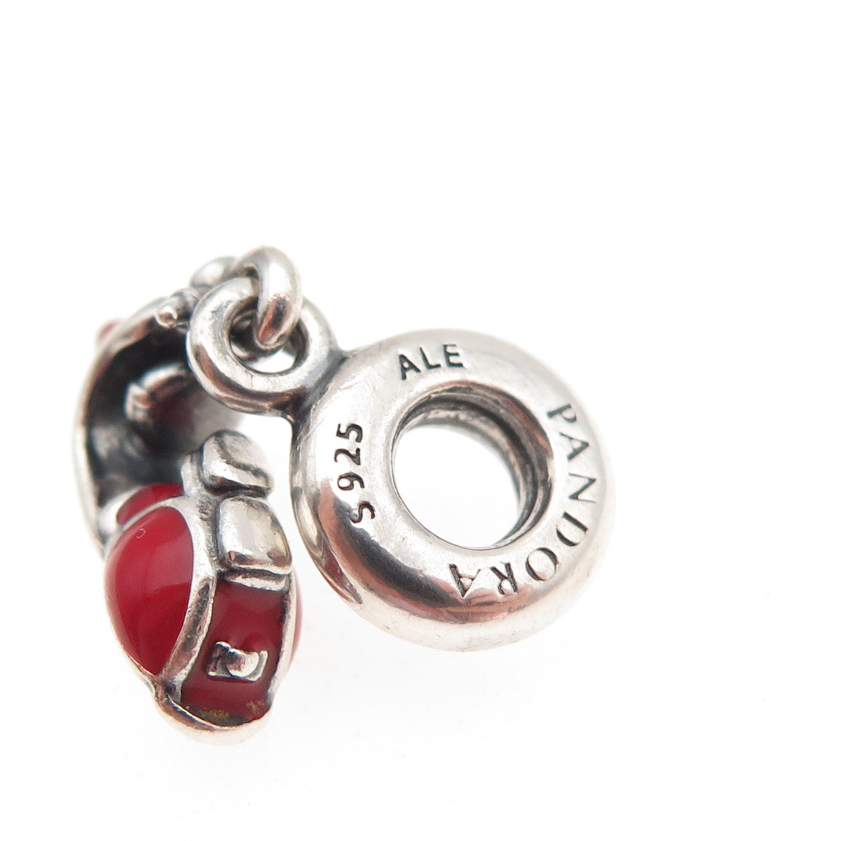 PANDORA 925 Sterling Silver Enamel Red Scooter Slide Dangle Charm
