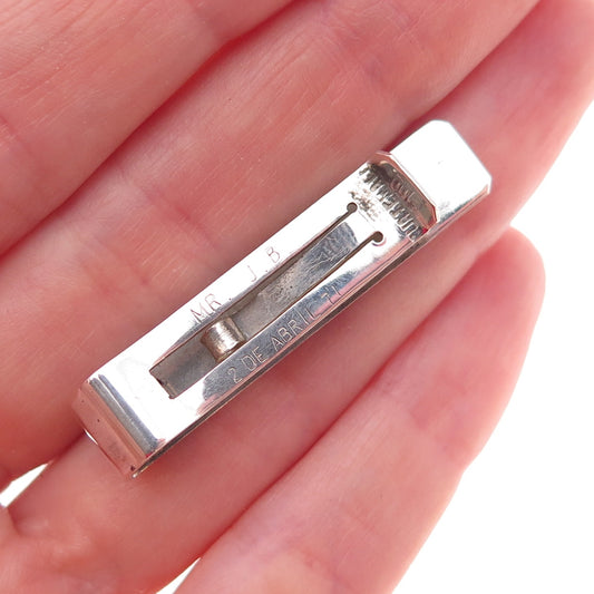900 Silver & Gold Vintage 1971 Guatemala Oxidized Tribal Tie Clip