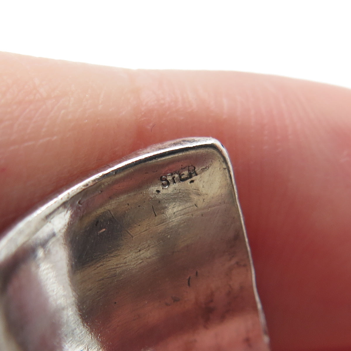 925 Sterling Silver Vintage Wheat & Wavy Oxidized Adjustable Cuff Ring Size 8