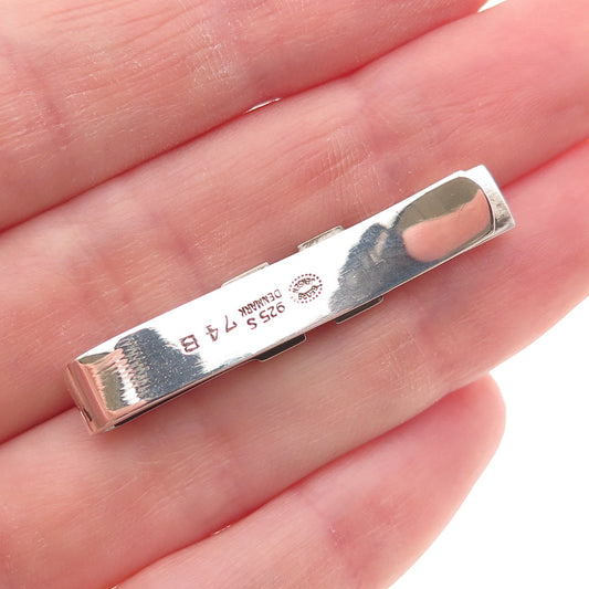 Georg Jensen 925S Sterling Silver Vintage Denmark Modernist Tie Bar Clip #74B
