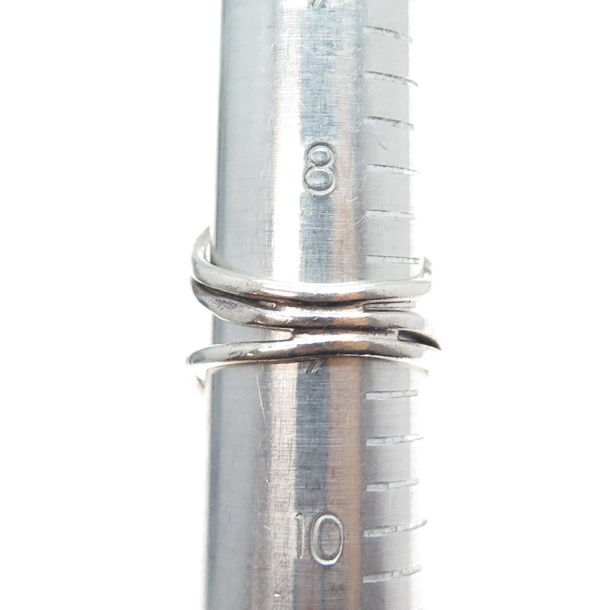 925 Sterling Silver Vintage Modernist Beaded Oxidized Ring Size 9