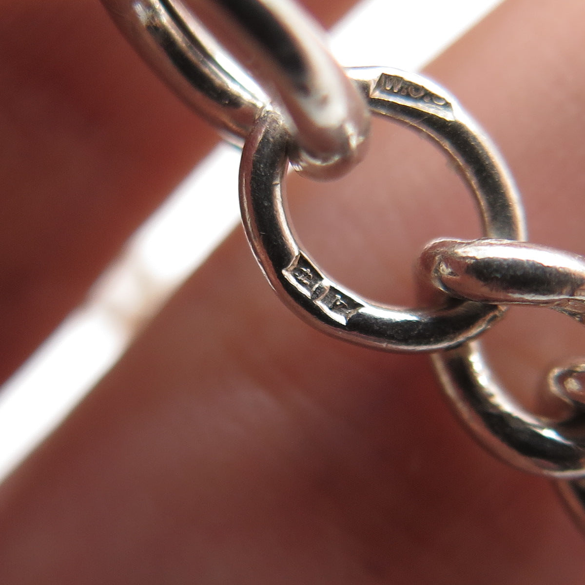 W.J. SUTTON 925 Sterling Silver Vintage 1970 Birmingham Curb Link Bracelet 7.25"