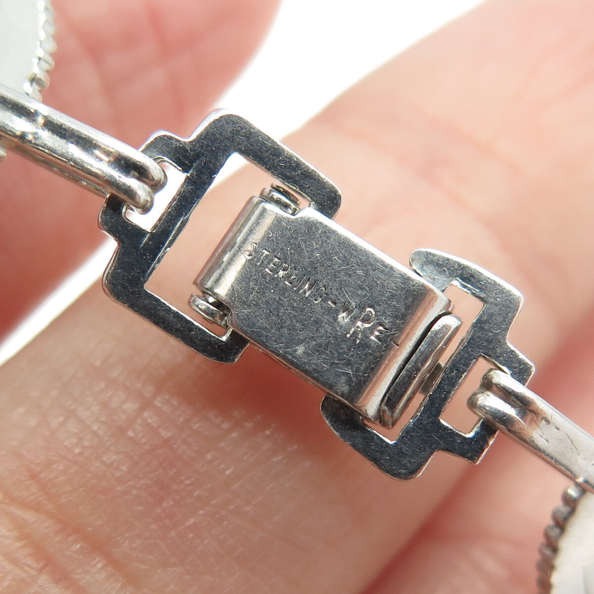 W. E. RICHARDS 925 Sterling Silver Vintage Oval Link Bracelet 7"