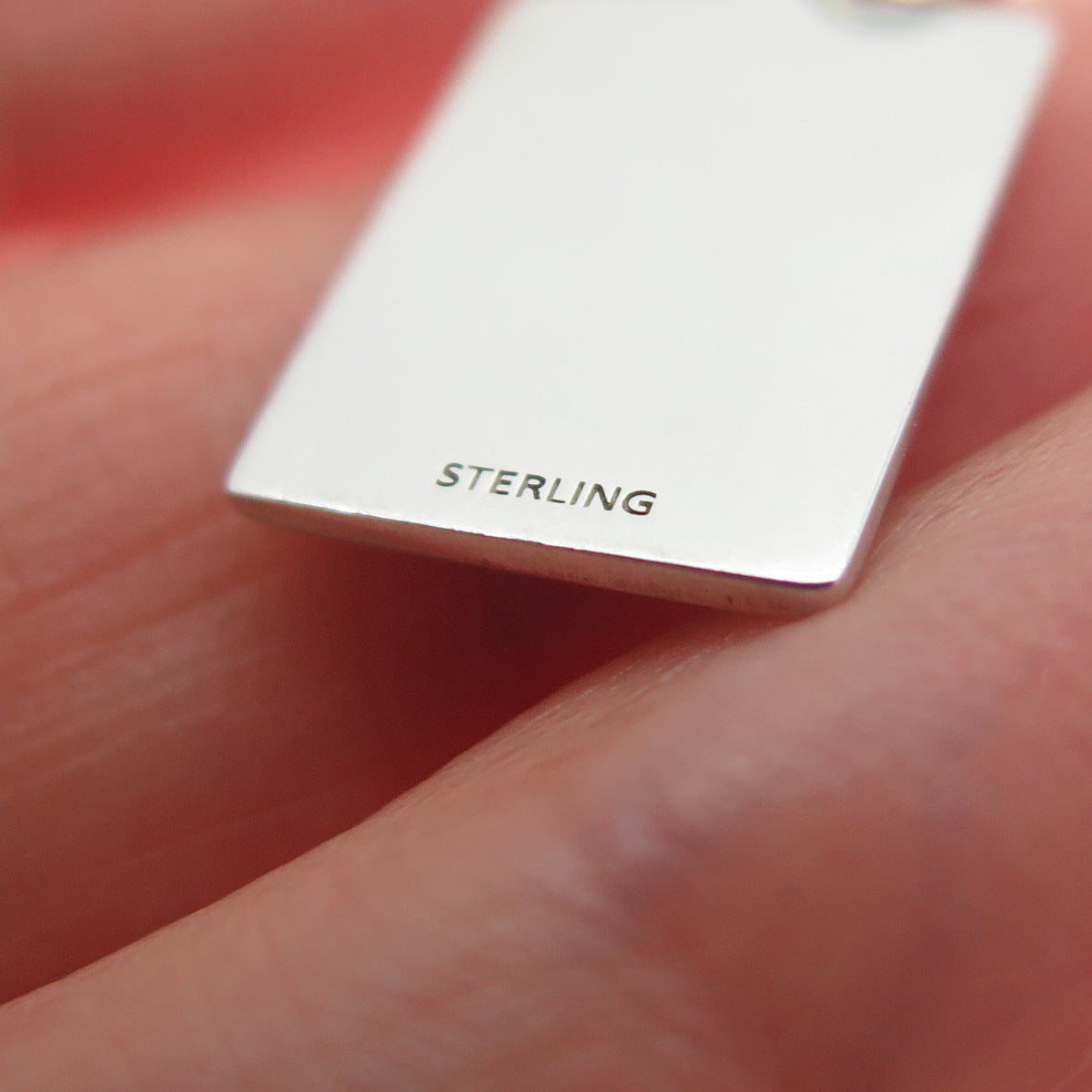 925 Sterling Silver Red Enamel My Love Is Happiness Minimalist Charm Pendant