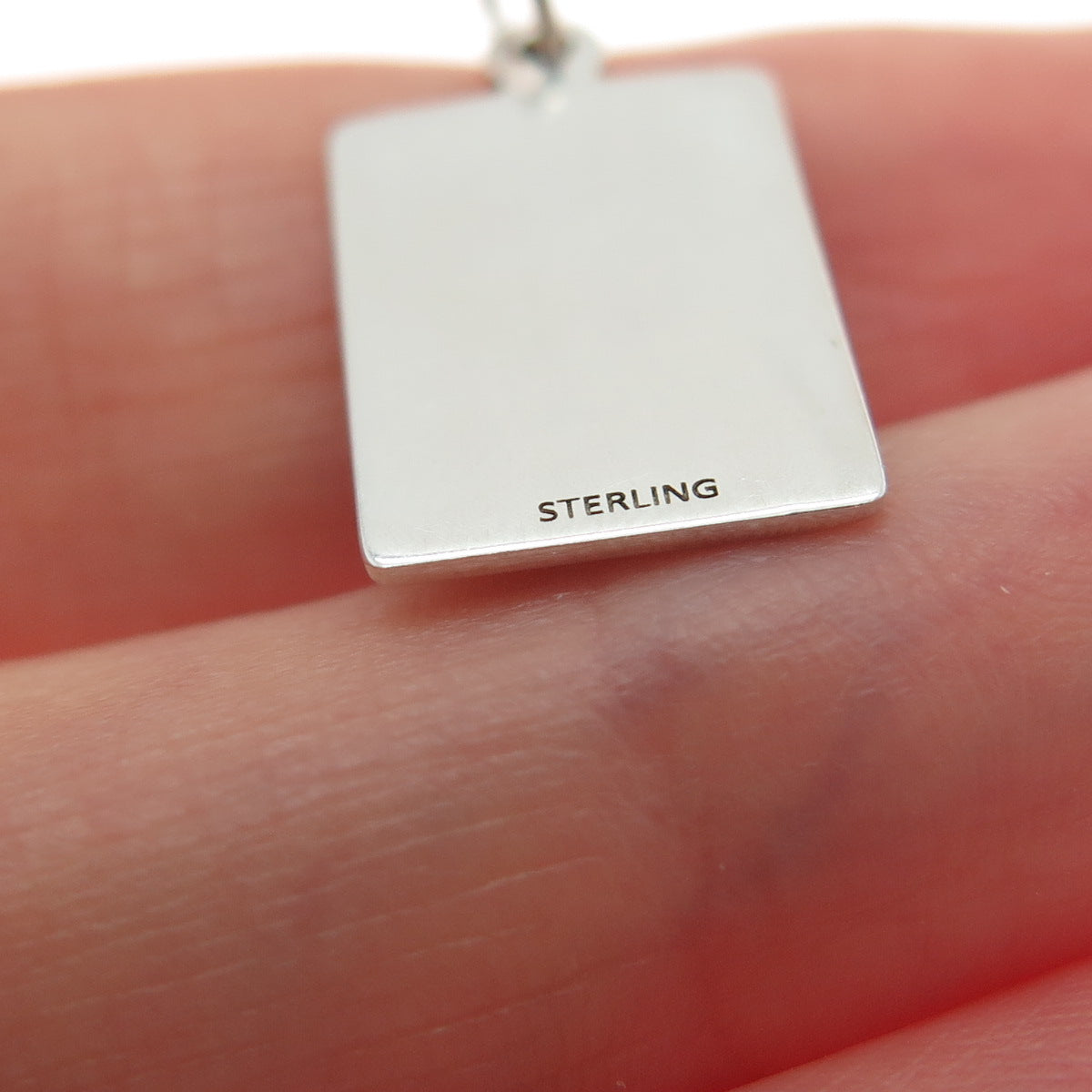 925 Sterling Silver Red Enamel Happy & Fulfilled Life Minimalist Charm Pendant