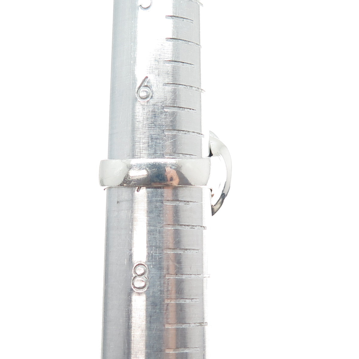 925 Sterling Silver Vintage Modernist Ribbed Dome Ring Size 7