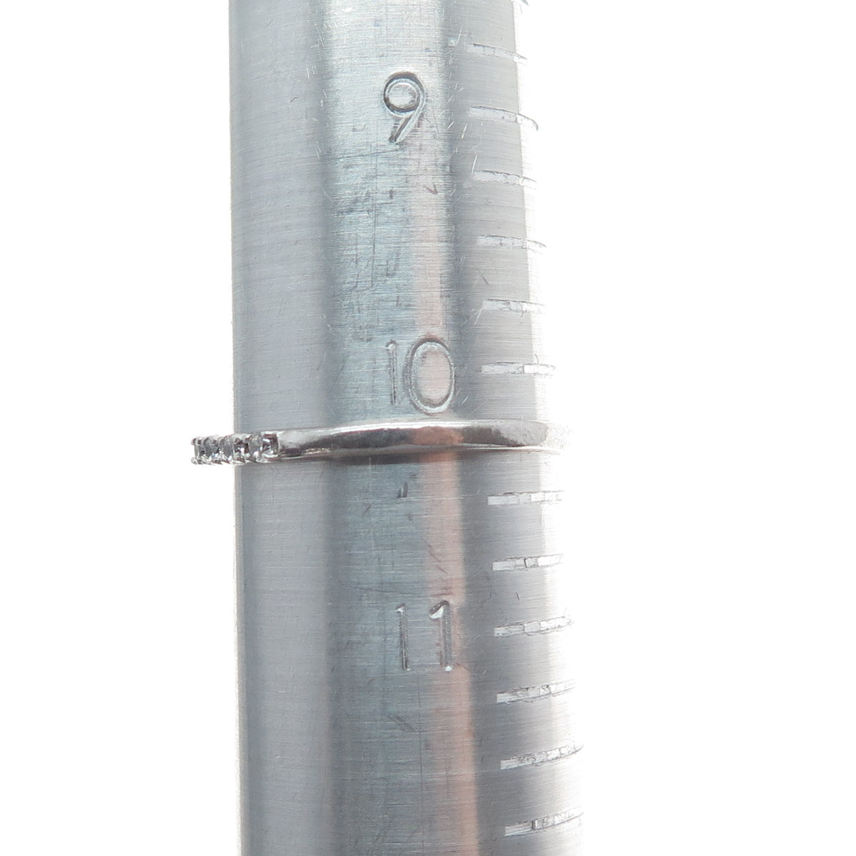 925 Sterling Silver Round-Cut C Z Stackable Eternity Band Ring Size 10.25