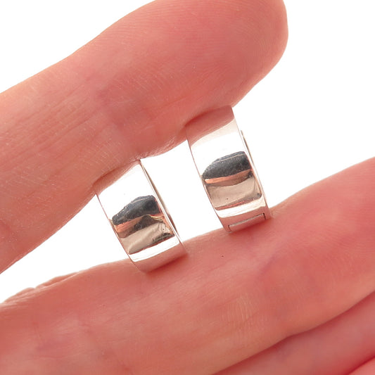 925 Sterling Silver Round-Cut C Z Hoop Earrings