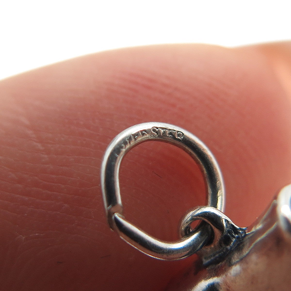 925 Sterling Silver Antique Art Deco Ice Skating Shoe Minimalist Charm Pendant