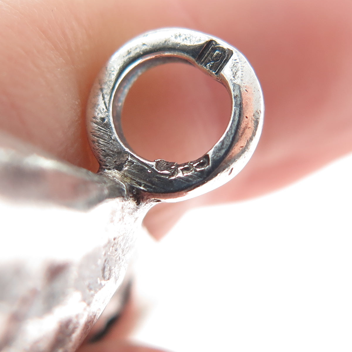935 Silver Vintage Israel Modernist Oxidized Pendant