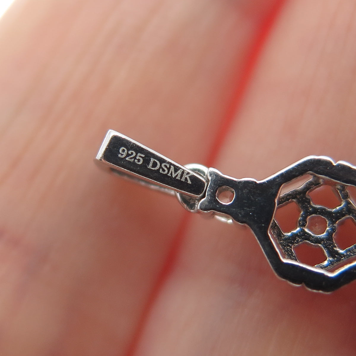 DSMK 925 Sterling Silver Baguette & Round-Cut C Z Cross Pendant