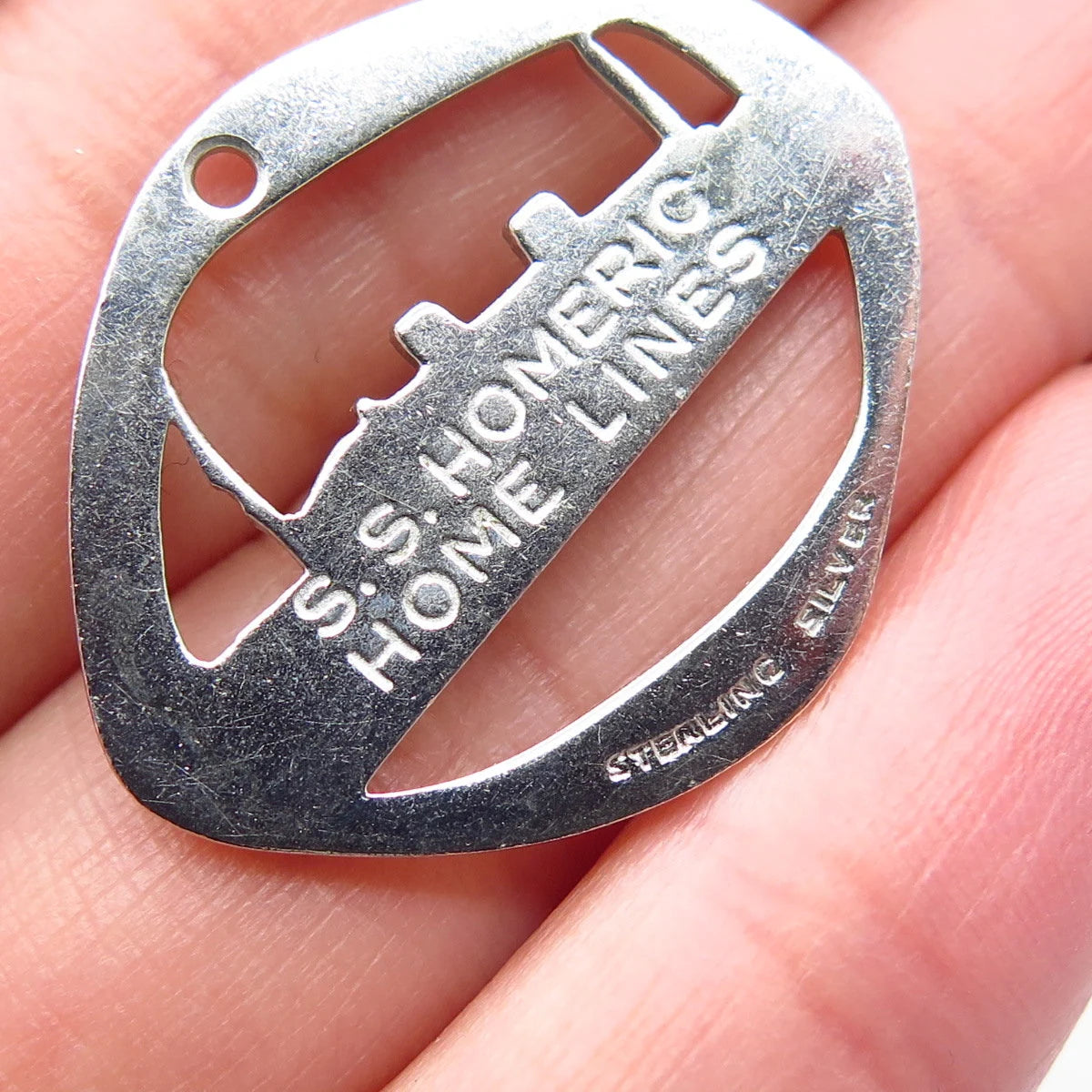 925 Sterling Silver Vintage S S Homeric White Star Line Pendant