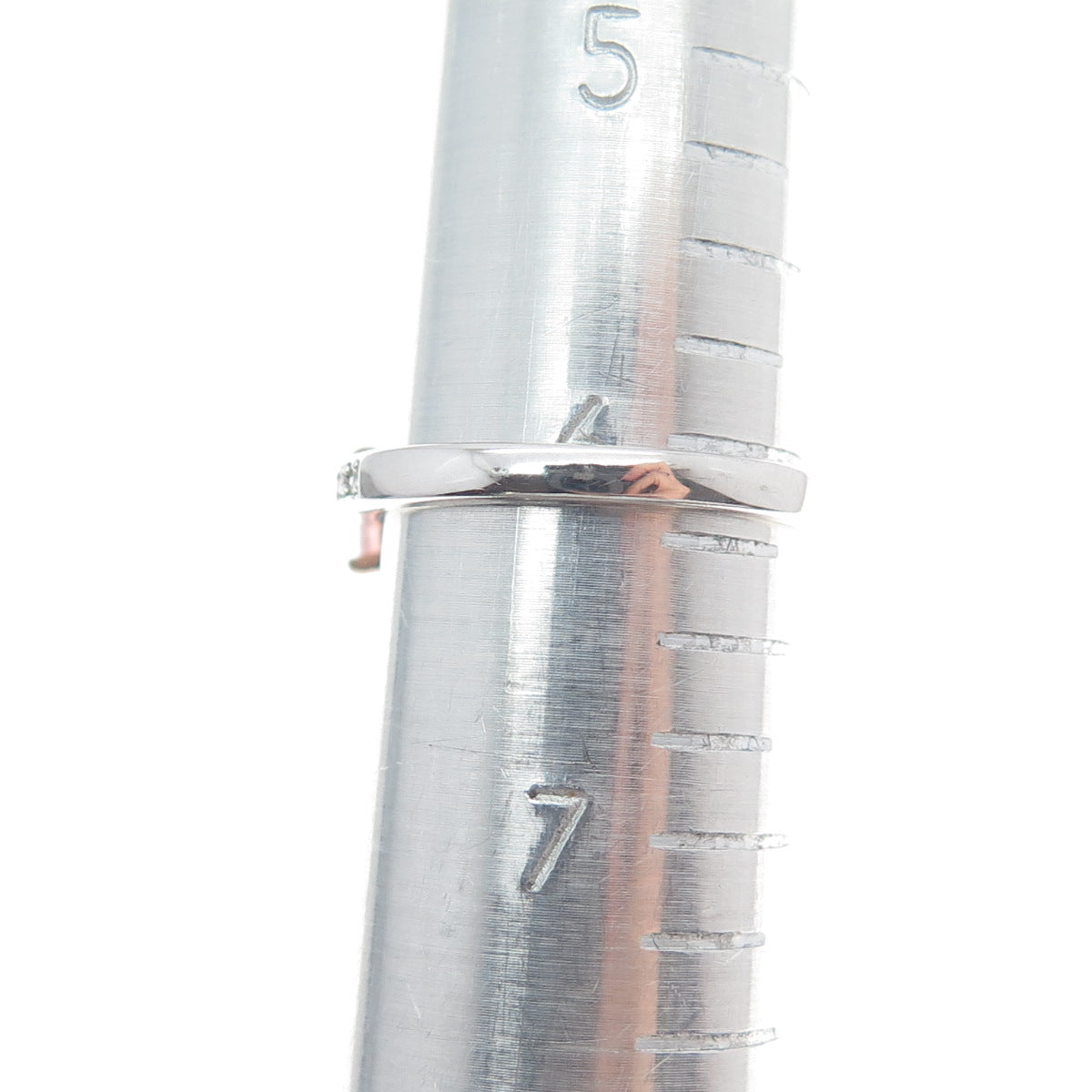 DSMK 925 Sterling Silver Cushion & Round-Cut Pink White C Z Ring Size 6.25