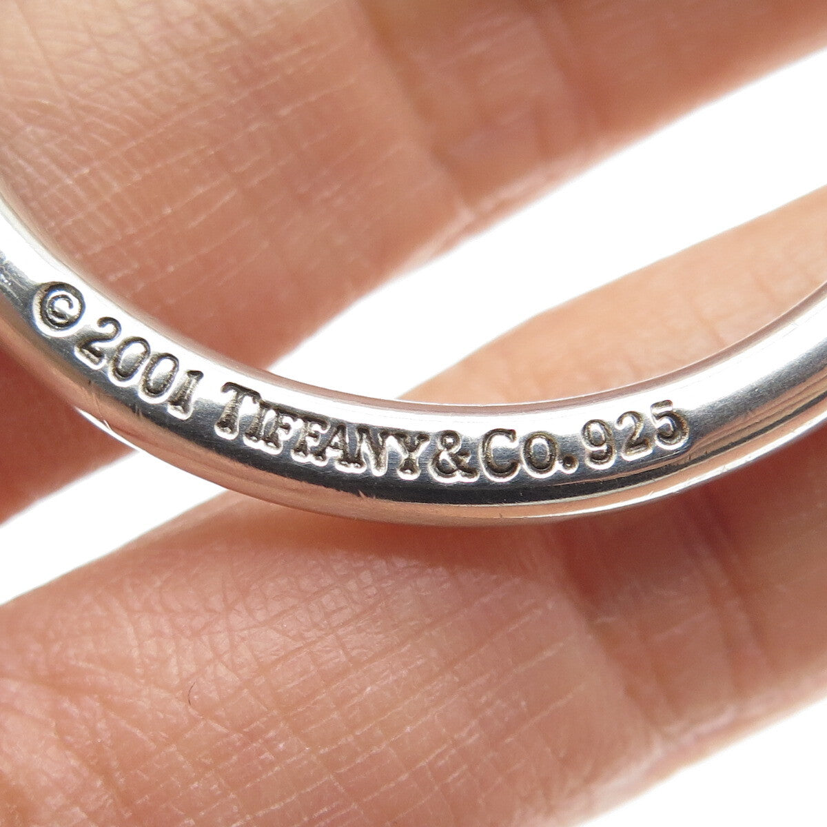 TIFFANY & CO. 925 Sterling Silver Vintage 2001 Screw Ball Key Ring