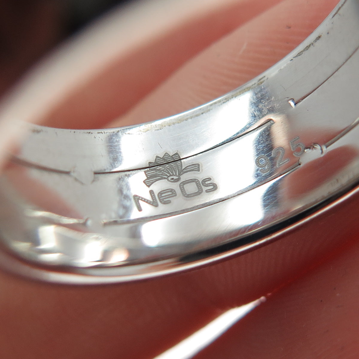 NEOS 925 Sterling Silver Textured Sewing Stitches Band Ring Size 10.25