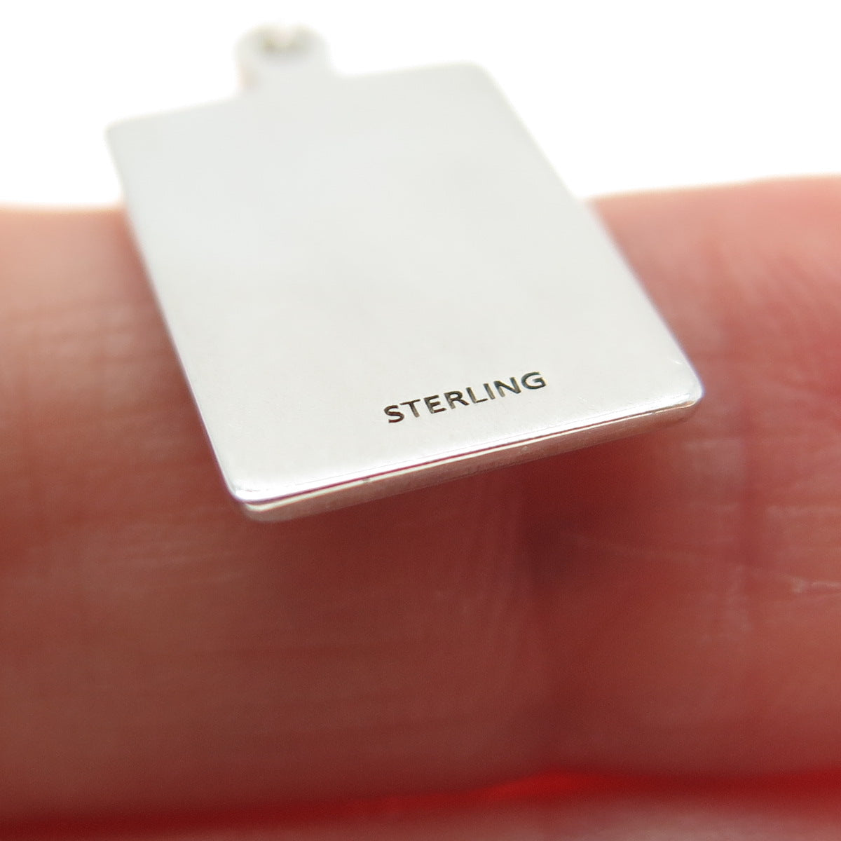 925 Sterling Silver Red Enamel Everybody Out!!! Minimalist Charm Pendant
