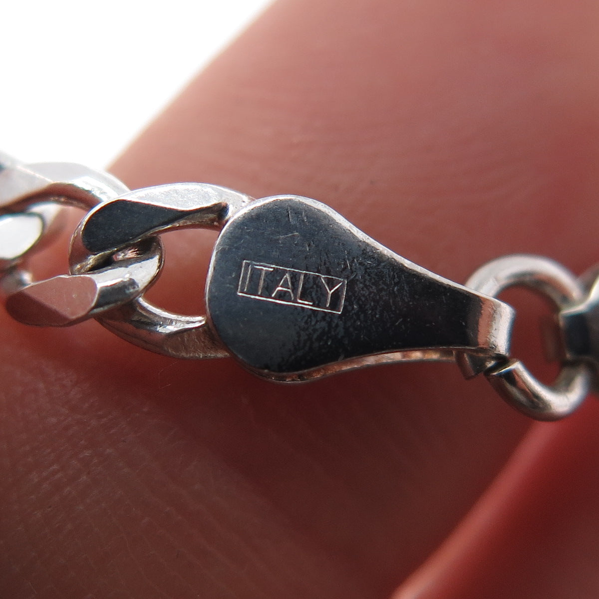 925 Sterling Silver Vintage Italy Figaro Chain Necklace 24"