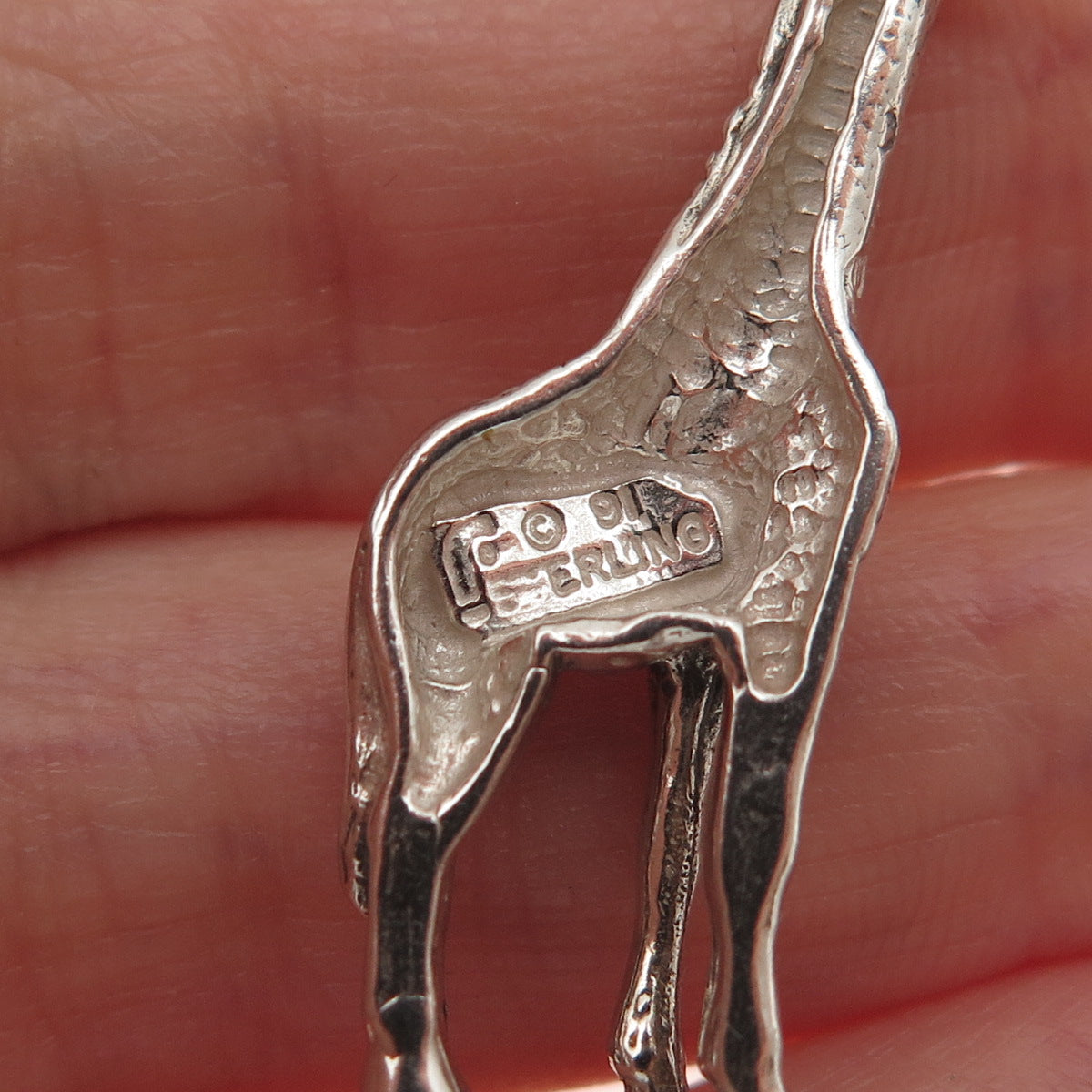 Carol Felley 925 Sterling Silver Vintage 1991 Giraffe Oxidized Pendant