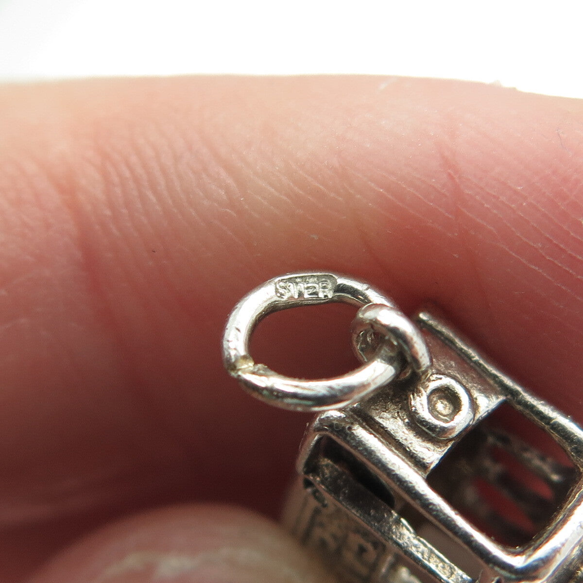 925 Sterling Silver Vintage Tram / Cable Car 3D Charm Pendant