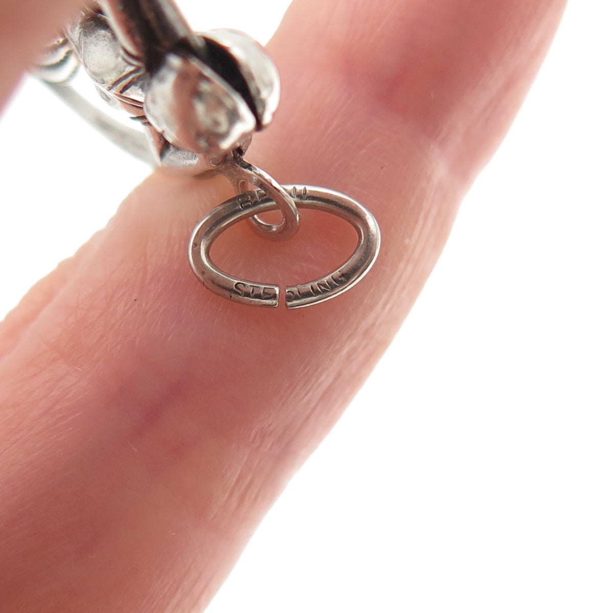 Beau 925 Sterling Silver Antique Art Deco Ballerina Oxidized Charm Pendant