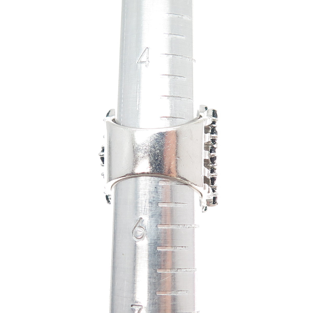 CHAPAL ZENRAY 925 Sterling Vintage Real Buffalo Turquoise & Spinel Ring Size 5.5