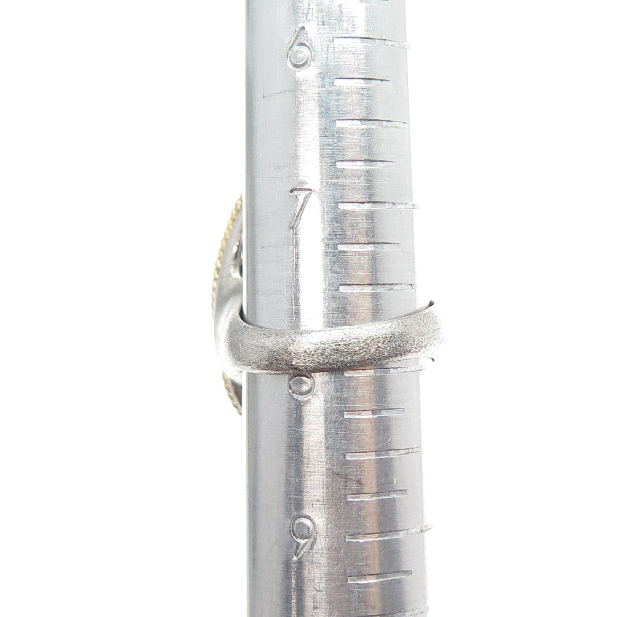 925 Sterling Silver 2-Tone Modernist Brushed Ring Size 8