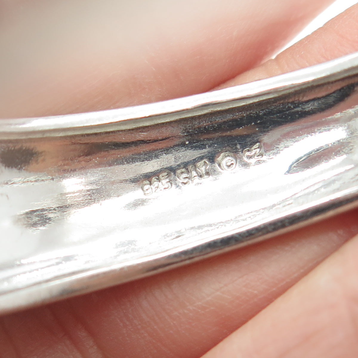 SAI 925 Sterling Silver Real Amethyst & C Z Swirl Adjustable Cuff Bracelet 7.25"