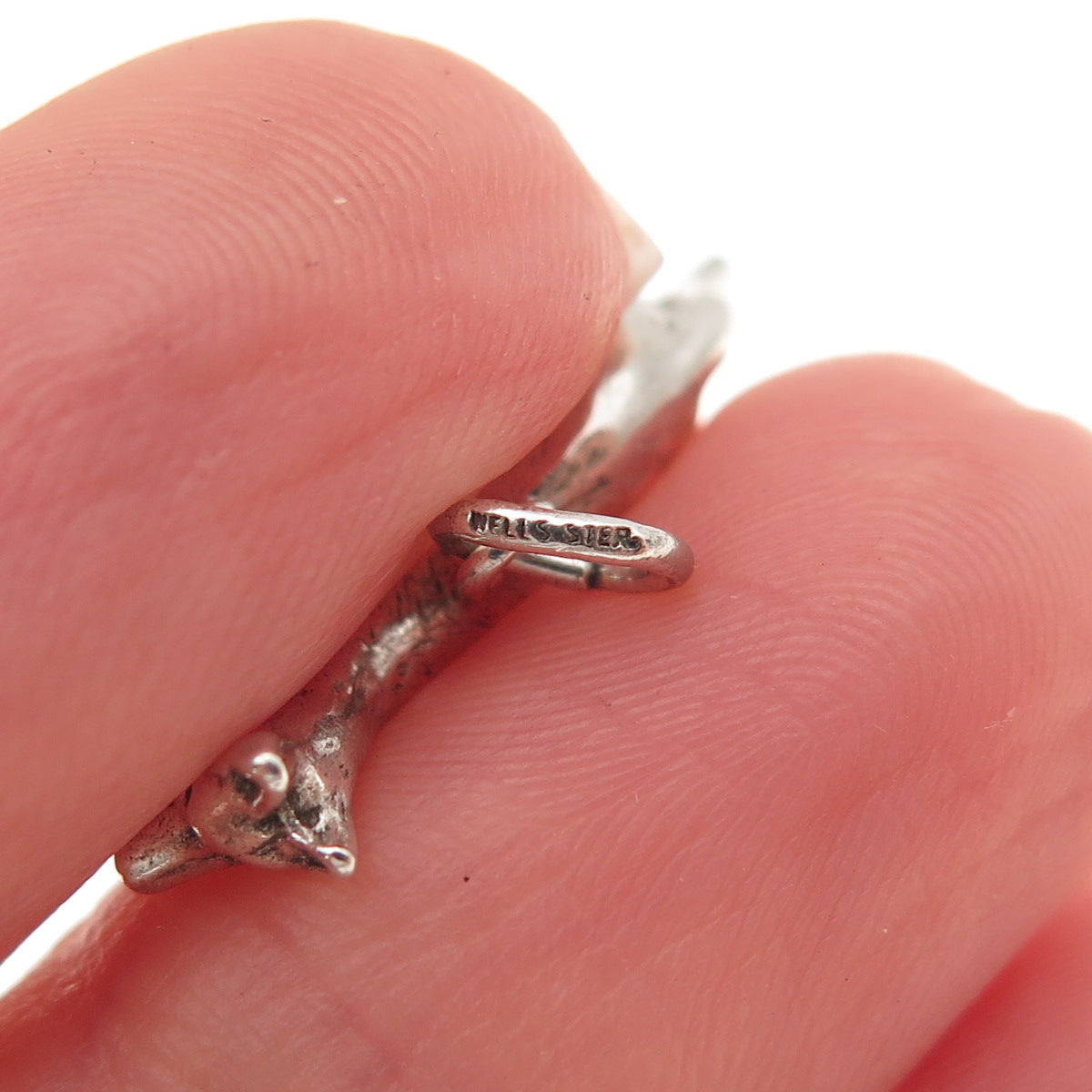 Wells 925 Sterling Silver Vintage German Shepherd Dog Oxidized Charm Pendant