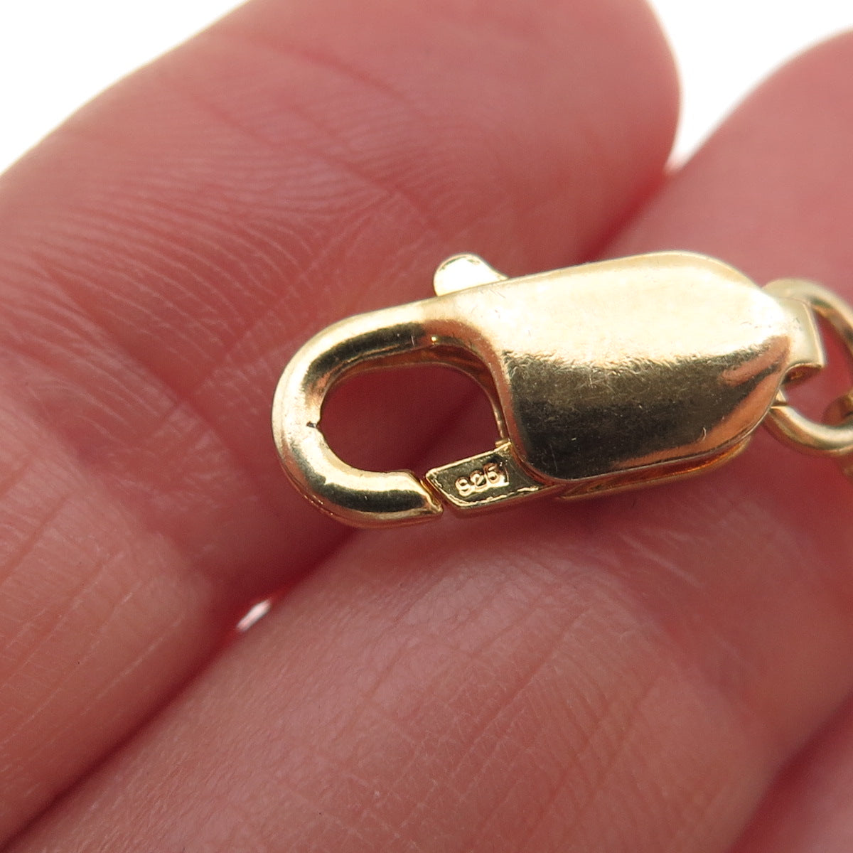 925 Sterling Silver Gold Plated Bracelet / Necklace Lobster Claw Lock Clasp