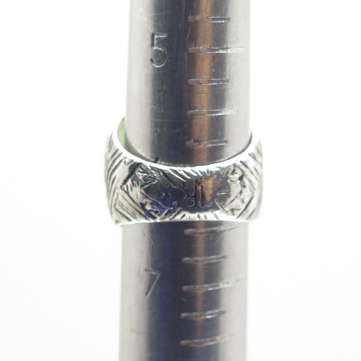 Old Pawn 925 Sterling Silver Vintage Cabochon Chalcedony Oxidized Ring Size 6.5