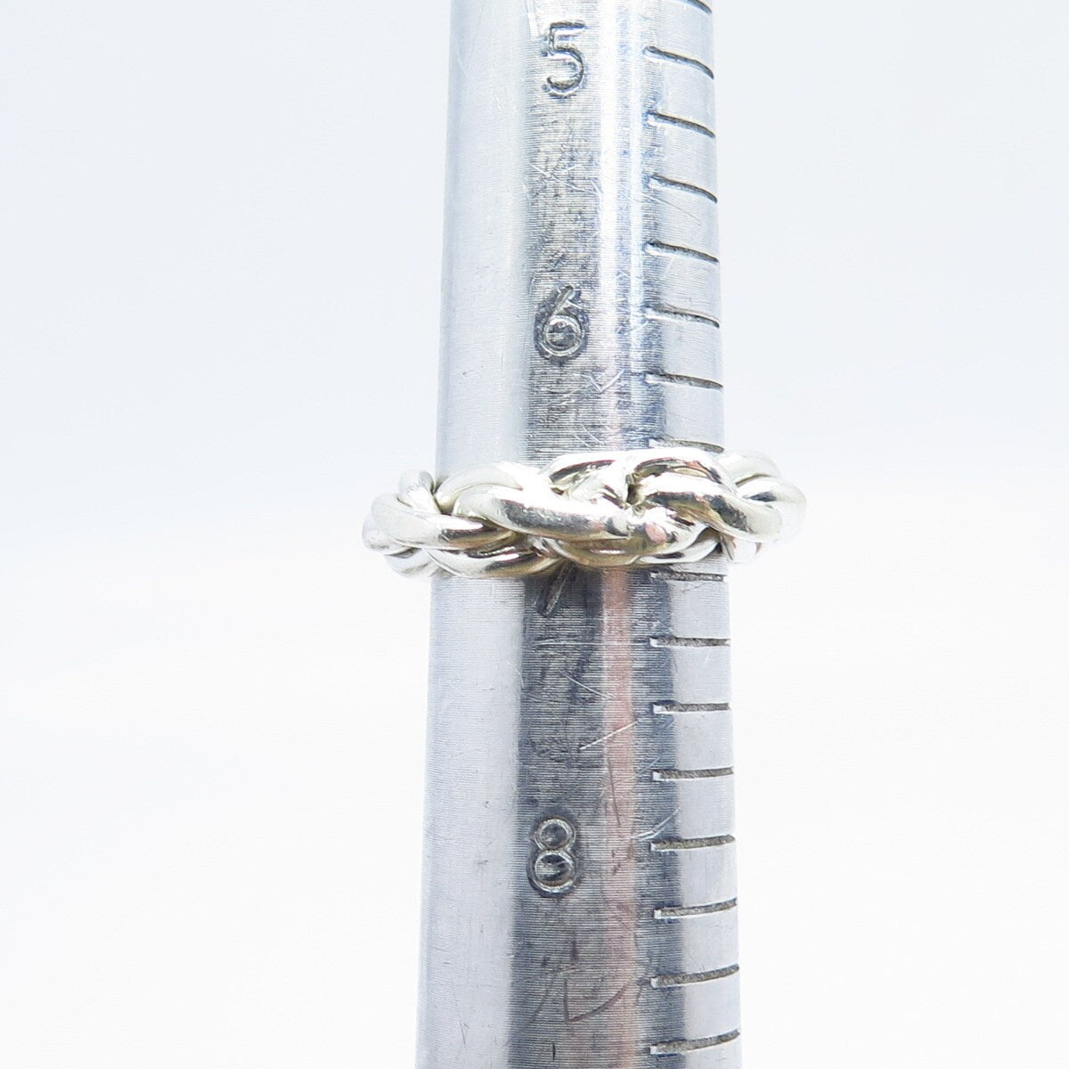 925 Sterling Silver Vintage Wicker / Twisted Band Ring Size 6.5