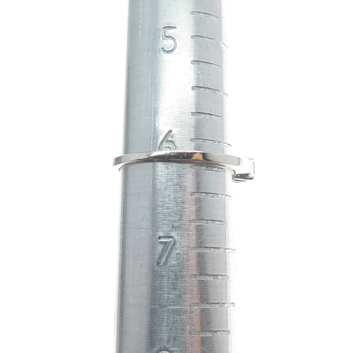 DSMK 925 Sterling Silver Emerald-Cut C Z Half Eternity Ring Size 6.25