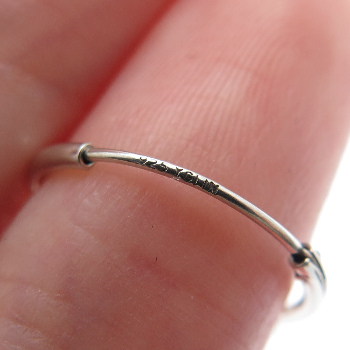 925 Sterling Silver Multi-Beads Oxidized Hoop Earrings