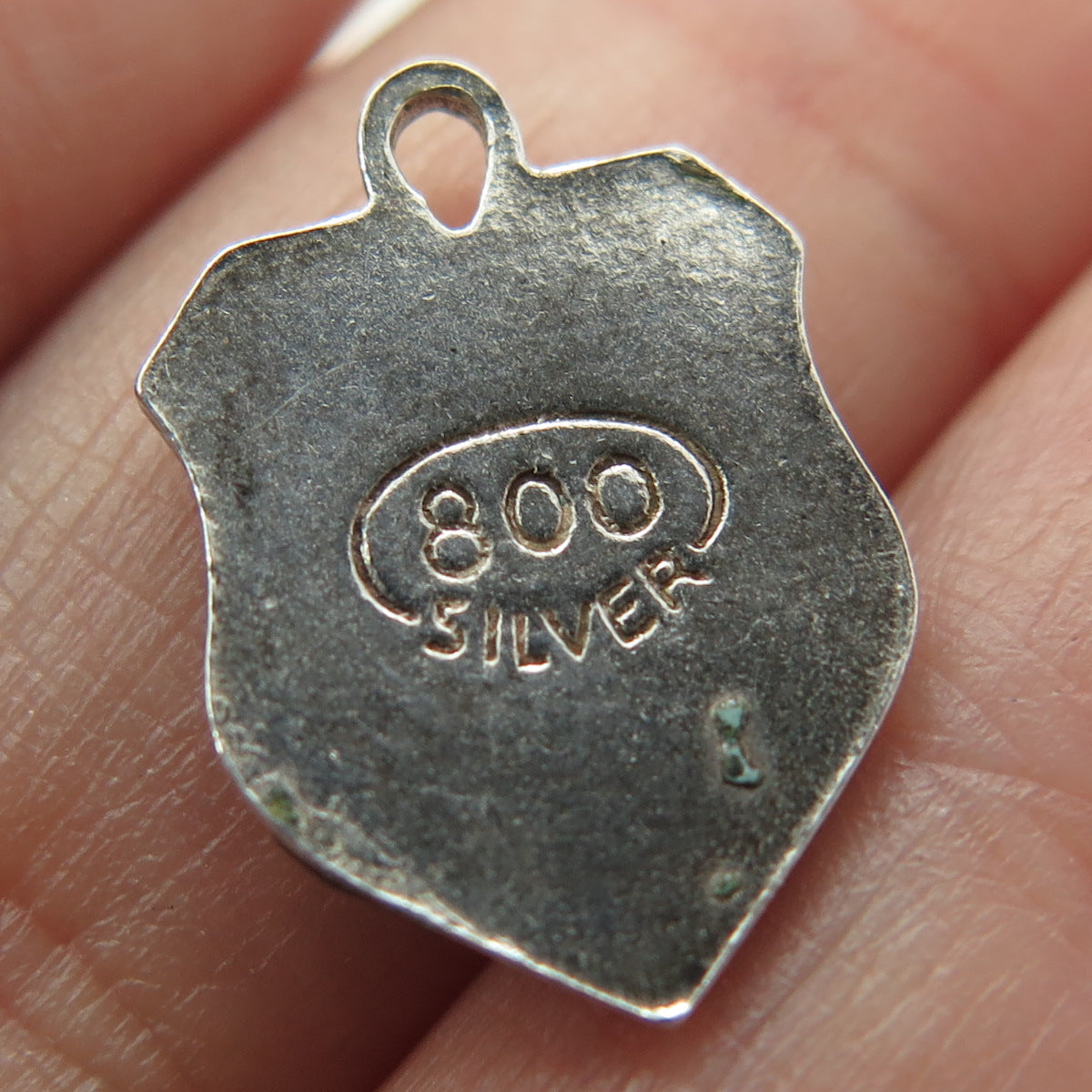 800 Silver Vintage Enamel Italy Minimalist Charm Pendant