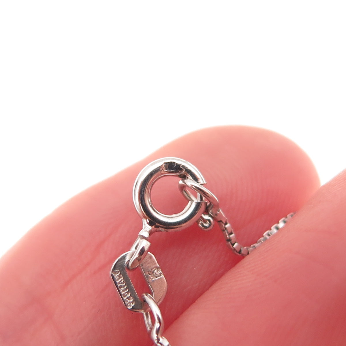 Charles Winston 925 Sterling Silver Real Diamond Mom & Child Cat Necklace 18"