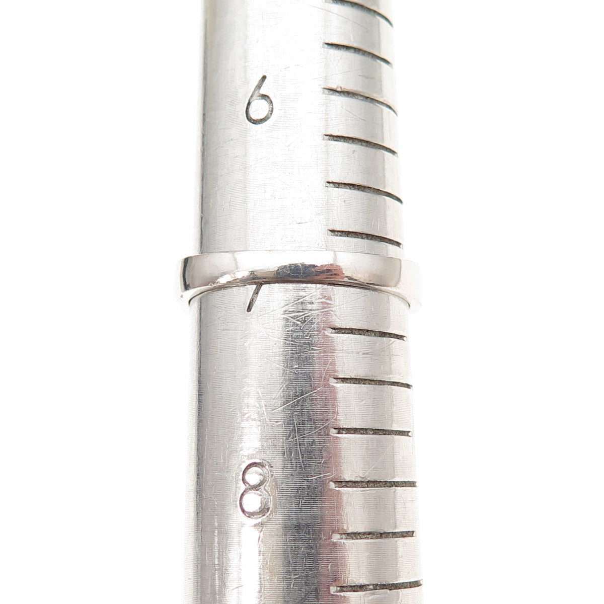 Pagoda 925 Sterling Silver Vintage Round-Cut C Z Band Ring Size 7