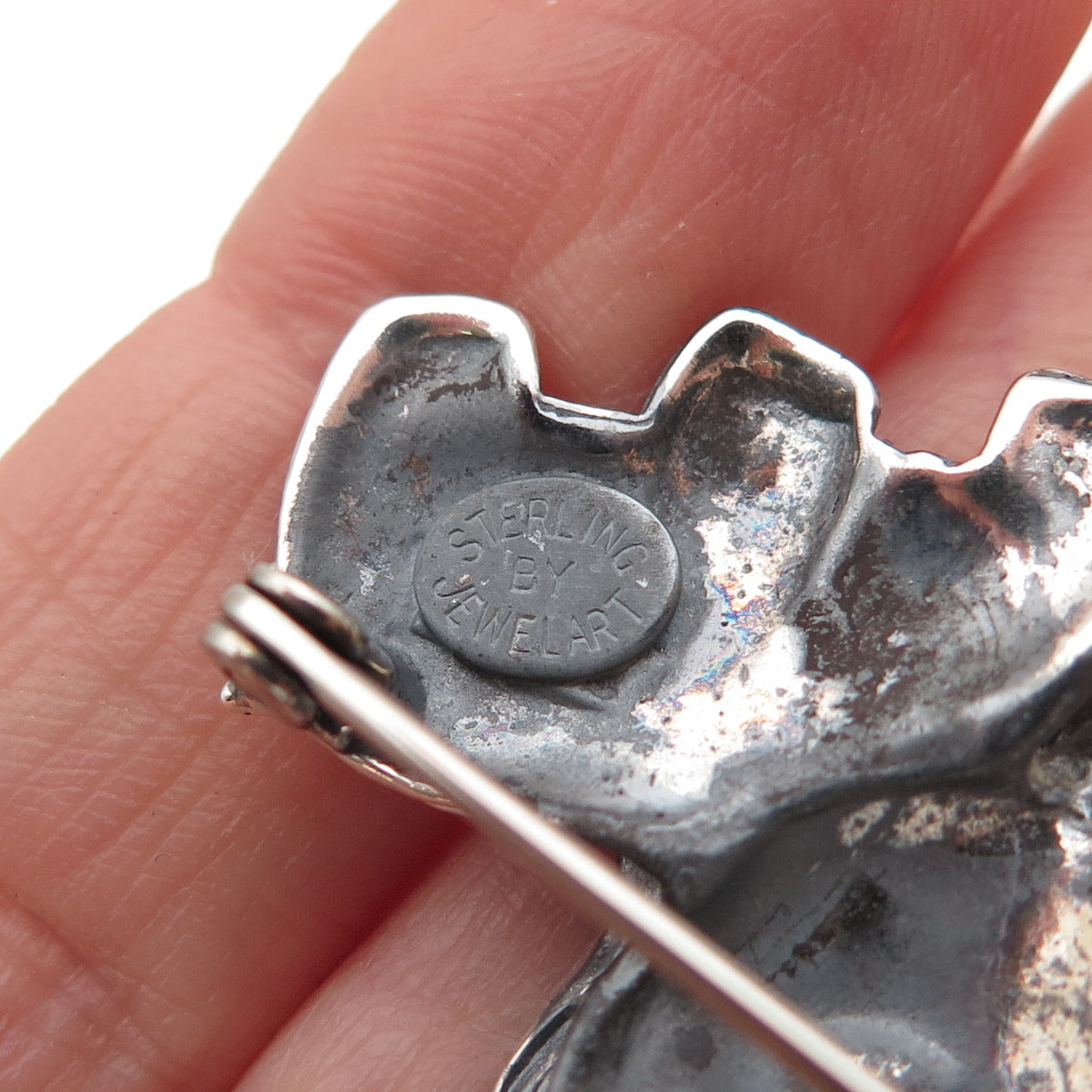 JewelArt Sterling Silver Vintage Elephant Cartoon Character Oxidized Pin Brooch